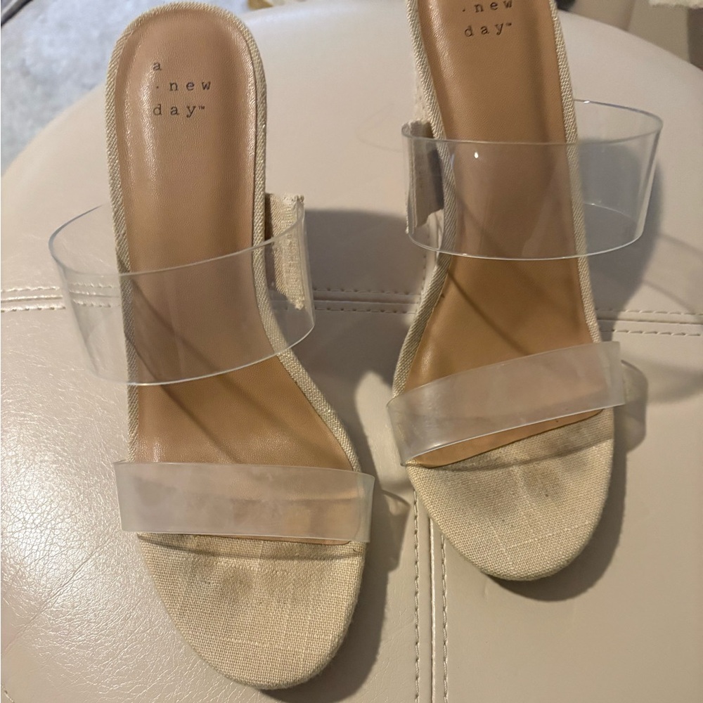 A new day clear wedge heels.